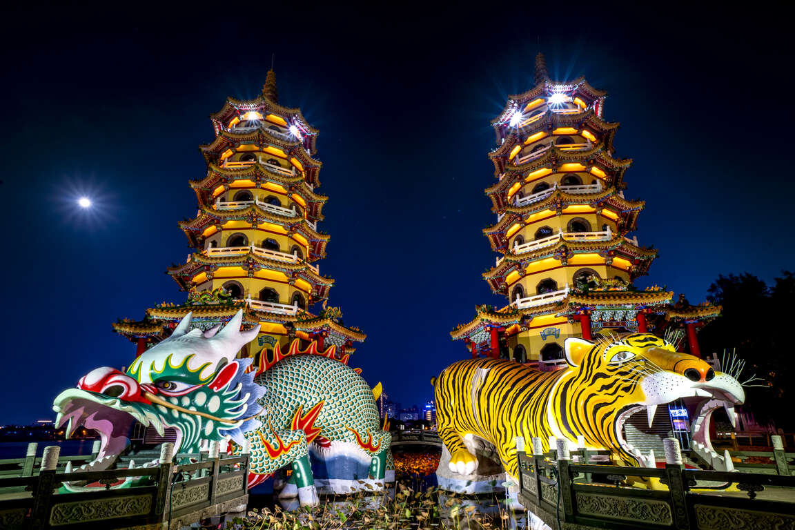dragon and tiger towers